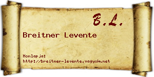 Breitner Levente névjegykártya